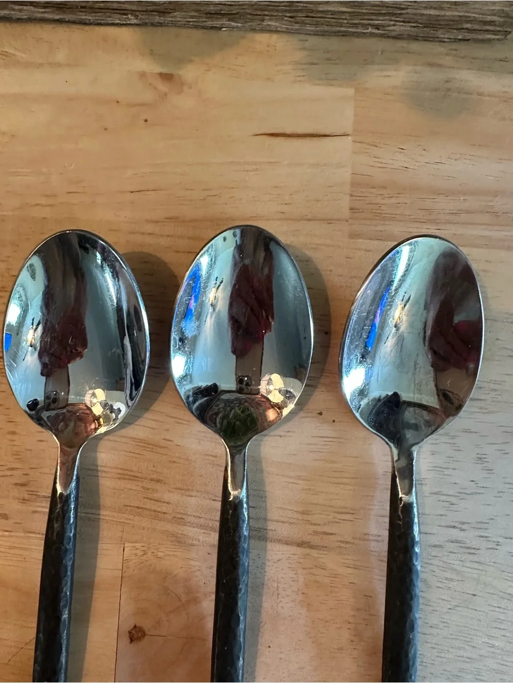 Gourmet Settings AVALON Stainless Hammered GS 18/10 Flatware 3 Large Spoons